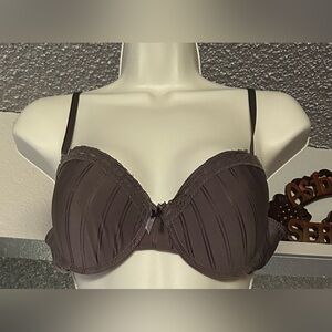 Women’s Body Embrace Brown Lace Trim Underwire Bra Size 38C